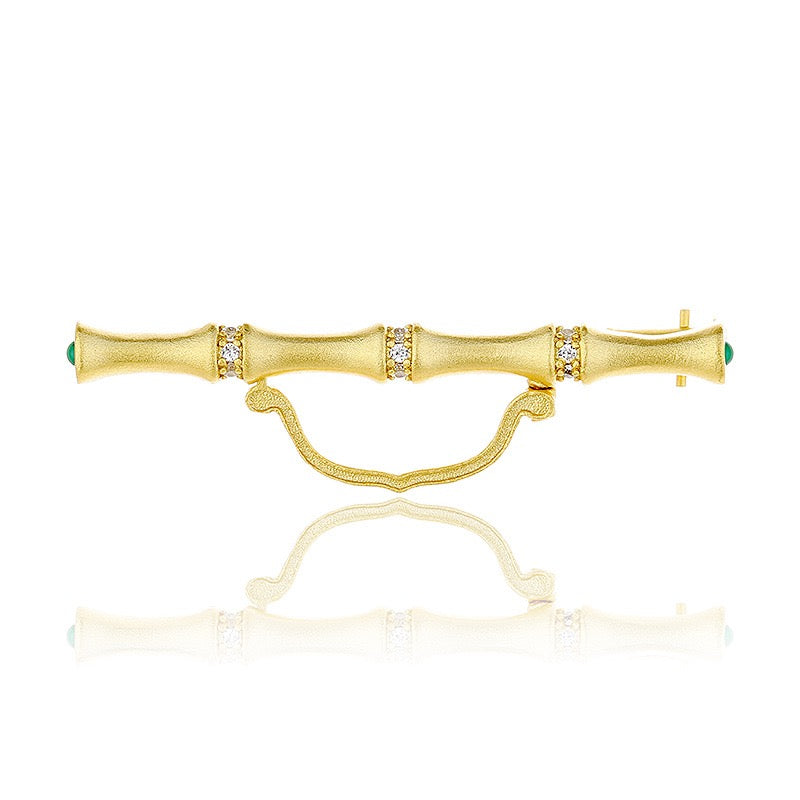 Sterling silver universal bamboo brooch